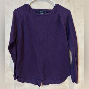 Faith & Zoe Deep Purple V-Neck knit sweater/top medium buttons down back